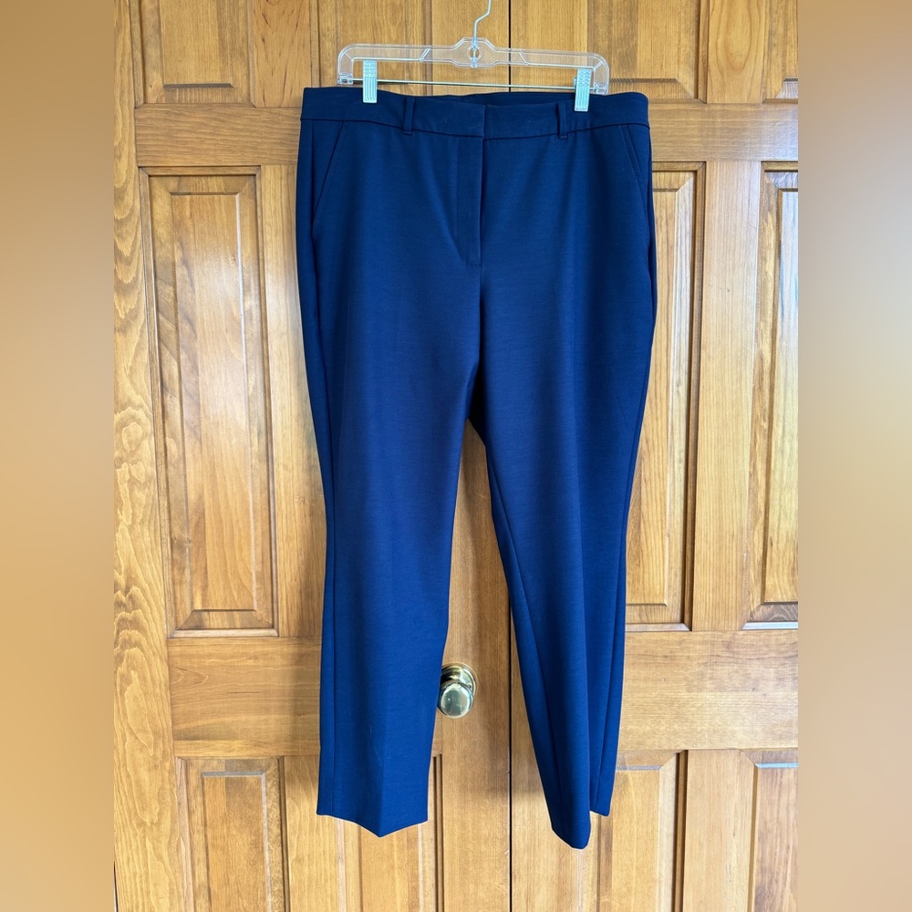 👑 NWT ELLE SLIM ANKLE PANT TROUSER White House Black Market Navy OFFICER BLUE